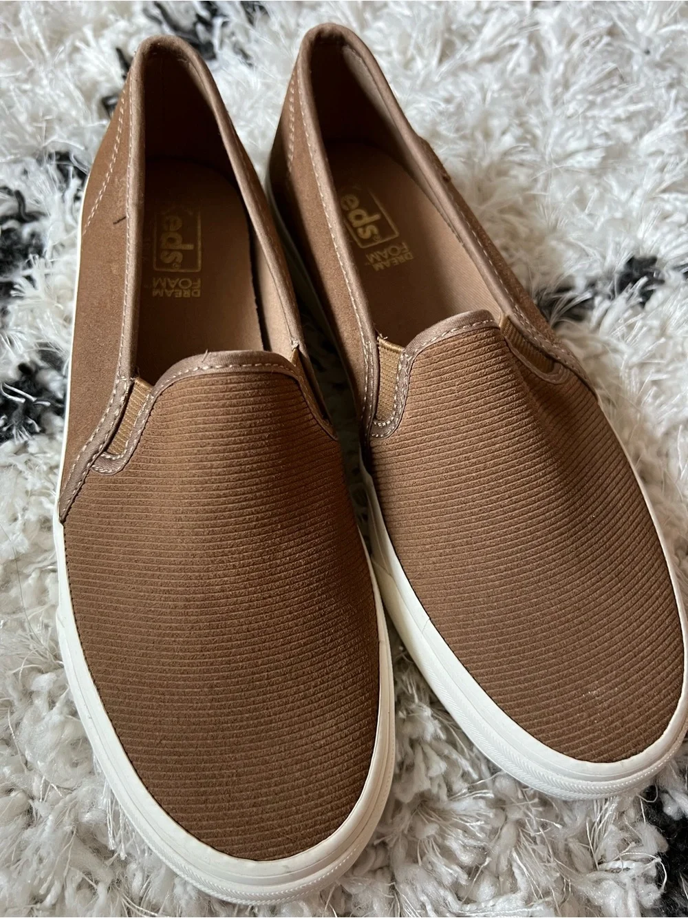 Keds Brown Canvas Slip-On Sneakers